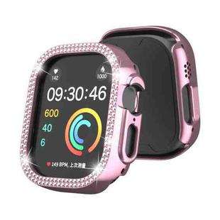 For Apple Watch Ultra 2 / Ultra 49mm Double Row Diamond Hollow PC Watch Case(Pink)