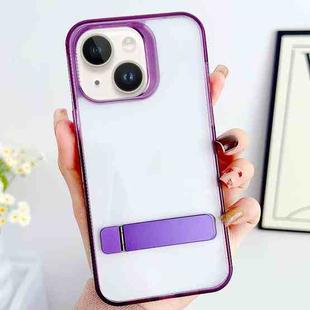 For iPhone 15 Plus Linear Shape Holder Phone Case(Purple)