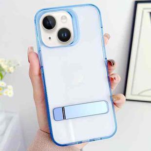 For iPhone 15 Plus Linear Shape Holder Phone Case(Blue)