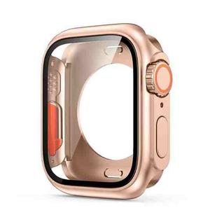 For Apple Watch Series 8 / 7 41mm Change to Ultra 49mm All-Inclusive Film Hybrid PC Watch Case(Rose Gold)