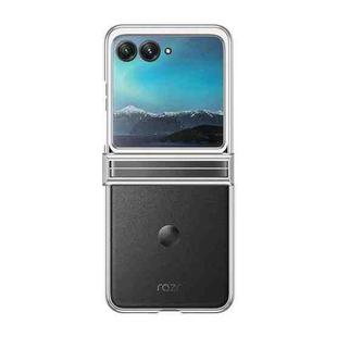 For Motorola Razr 40 Ultra Electroplated Three-piece Set Phone Case(Silver)