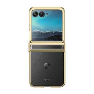 For Motorola Razr 40 Ultra Electroplated Three-piece Set Phone Case(Gold)