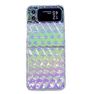 For Samsung Galaxy Z Flip4 Colorful Diamond Texture PC Phone Case(Gradient Pink Green)
