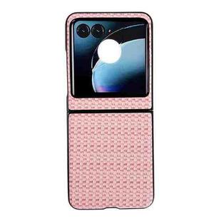 For Motorola Razr 50 Fantasy Weave Pattern Protective Phone Case(Pink)