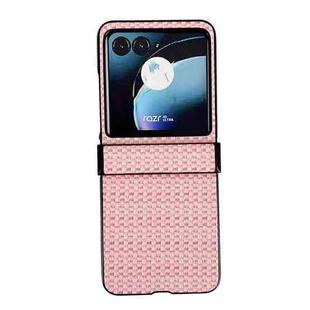 For Motorola Razr 40 Ultra Fantasy Weave Pattern Three-piece Set Protective Phone Case(Pink)