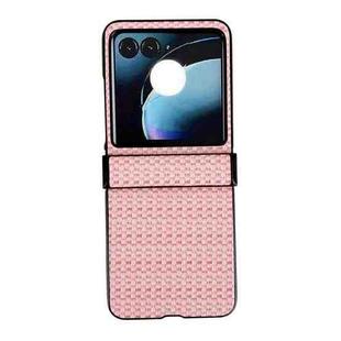 For Motorola Razr 50 Fantasy Weave Pattern Three-piece Set Protective Phone Case(Pink)