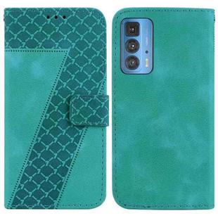 For Motorola Edge 20 Pro 7-shaped Embossed Leather Phone Case(Green)