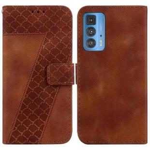 For Motorola Edge 20 Pro Seven-shaped Embossed Leather Phone Case(Brown)