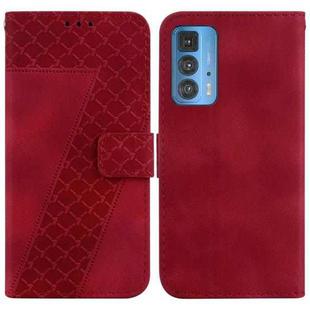 For Motorola Edge 20 Pro 7-shaped Embossed Leather Phone Case(Red)