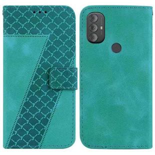 For Motorola Moto G Power 2022 7-shaped Embossed Leather Phone Case(Green)