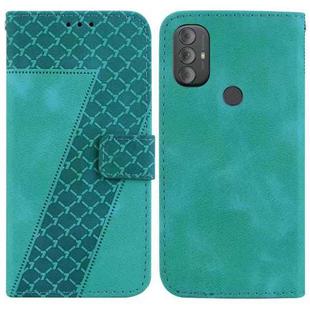 For Motorola Moto G Power 2022 Seven-shaped Embossed Leather Phone Case(Green)