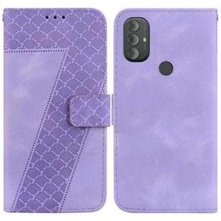 For Motorola Moto G Power 2022 7-shaped Embossed Leather Phone Case(Purple)