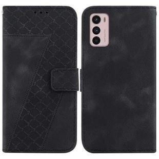 For Motorola Moto G42 7-shaped Embossed Leather Phone Case(Black)