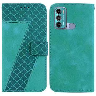 For Motorola Moto G60/G40 Fusion Seven-shaped Embossed Leather Phone Case(Green)