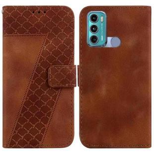 For Motorola Moto G60/G40 Fusion Seven-shaped Embossed Leather Phone Case(Brown)