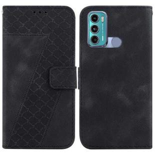 For Motorola Moto G60/G40 Fusion Seven-shaped Embossed Leather Phone Case(Black)