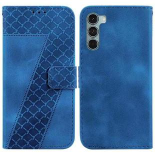 For Motorola Moto G200 5G/Edge S30 7-shaped Embossed Leather Phone Case(Blue)