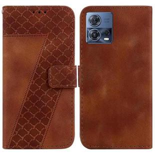 For Motorola Moto S30 Pro / Edge 30 Fusion Seven-shaped Embossed Leather Phone Case(Brown)