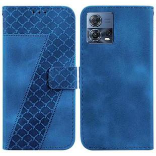 For Motorola Moto S30 Pro 5G/Edge 30 Fusion 5G 7-shaped Embossed Leather Phone Case(Blue)