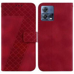 For Motorola Moto S30 Pro 5G/Edge 30 Fusion 5G 7-shaped Embossed Leather Phone Case(Red)