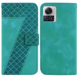 For Motorola Moto X30 Pro 5G/Edge 30 Ultra 5G 7-shaped Embossed Leather Phone Case(Green)