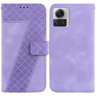 For Motorola Moto X30 Pro 5G/Edge 30 Ultra 5G 7-shaped Embossed Leather Phone Case(Purple)