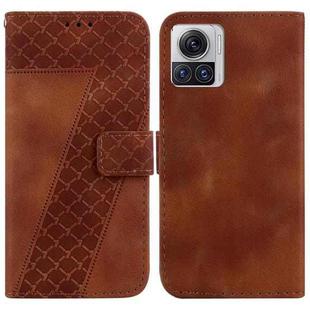 For Motorola Moto X30 Pro / Edge 30 Ultra Seven-shaped Embossed Leather Phone Case(Brown)