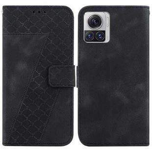 For Motorola Moto X30 Pro / Edge 30 Ultra Seven-shaped Embossed Leather Phone Case(Black)