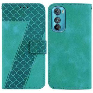 For Motorola Edge 30 Seven-shaped Embossed Leather Phone Case(Green)