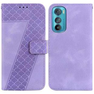 For Motorola Edge 30 7-shaped Embossed Leather Phone Case(Purple)