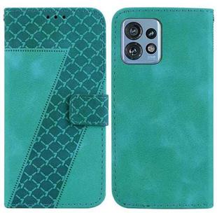 For Motorola Edge 40 Pro 7-shaped Embossed Leather Phone Case(Green)