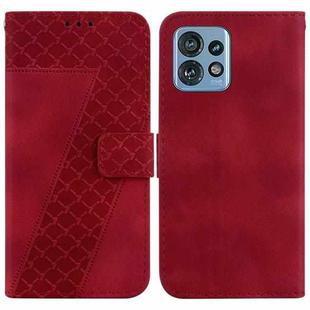 For Motorola Edge 40 Pro 7-shaped Embossed Leather Phone Case(Red)