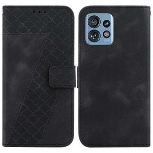 For Motorola Edge 40 Pro 7-shaped Embossed Leather Phone Case(Black)