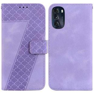 For Motorola Moto G 2022 7-shaped Embossed Leather Phone Case(Purple)