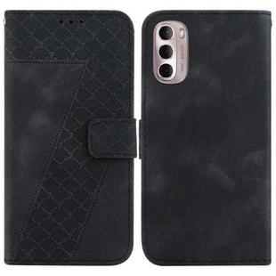 For Motorola Moto G Stylus 4G 2022 7-shaped Embossed Leather Phone Case(Black)