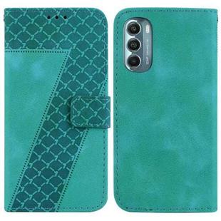 For Motorola Moto G Stylus 5G 2022 7-shaped Embossed Leather Phone Case(Green)