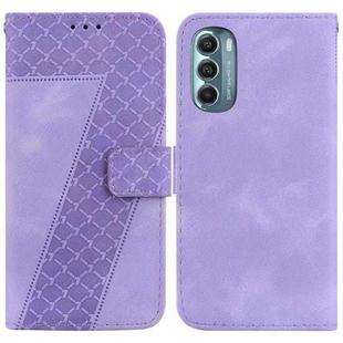 For Motorola Moto G Stylus 5G 2022 7-shaped Embossed Leather Phone Case(Purple)