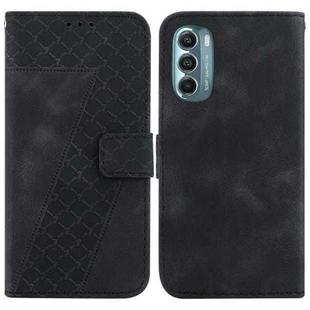 For Motorola Moto G Stylus 5G 2022 Seven-shaped Embossed Leather Phone Case(Black)