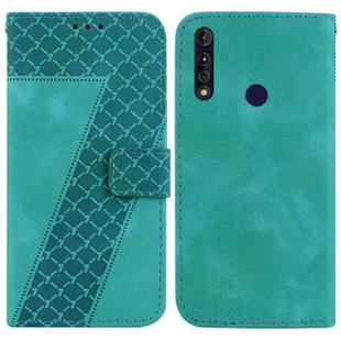 For Motorola Moto G8 Power Lite 7-shaped Embossed Leather Phone Case(Green)