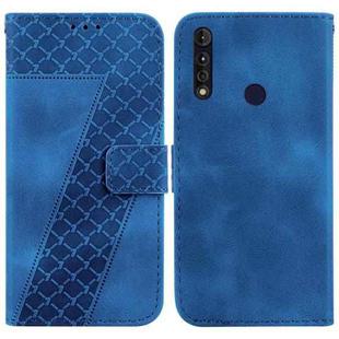 For Motorola Moto G8 Power Lite 7-shaped Embossed Leather Phone Case(Blue)