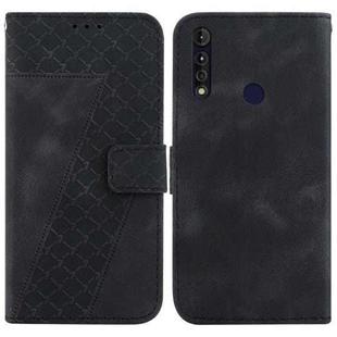For Motorola Moto G8 Power Lite 7-shaped Embossed Leather Phone Case(Black)