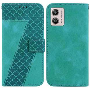 For Motorola Moto G13/G23/G53 7-shaped Embossed Leather Phone Case(Green)