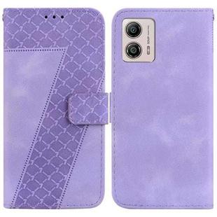 For Motorola Moto G13/G23/G53 7-shaped Embossed Leather Phone Case(Purple)