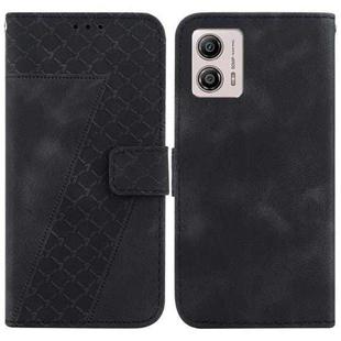 For Motorola Moto G13/G23/G53 7-shaped Embossed Leather Phone Case(Black)