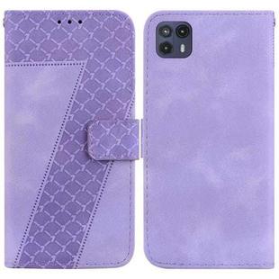 For Motorola Moto G50 5G 7-shaped Embossed Leather Phone Case(Purple)