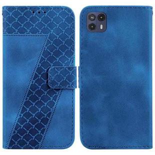 For Motorola Moto G50 5G 7-shaped Embossed Leather Phone Case(Blue)