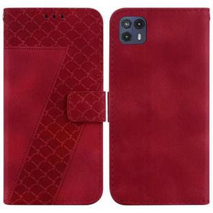 For Motorola Moto G50 5G 7-shaped Embossed Leather Phone Case(Red)