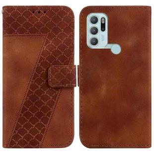 For Motorola Moto G60S 7-shaped Embossed Leather Phone Case(Brown)