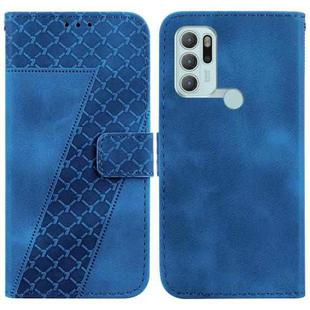 For Motorola Moto G60S 7-shaped Embossed Leather Phone Case(Blue)