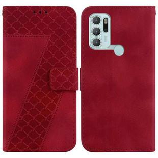 For Motorola Moto G60S 7-shaped Embossed Leather Phone Case(Red)